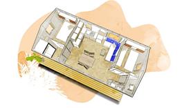 Plan du MH 2 Grand-Confort 2 chambres 2024 -Camping de la Tour